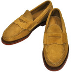 OLD PORT MOCCASIN [t@[ Y I[h|[gJV MADE IN U.S.A PENNY LOAFER WITH BRICK SOLE yj[ ubN\[ TAN SUEDE ^XG[h